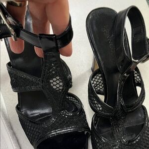 Franco Sarto Black Strappy Heels